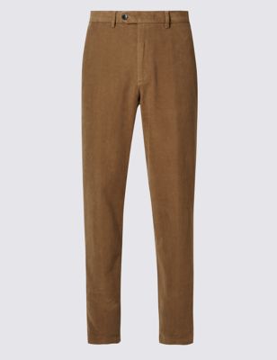 Pure Cotton Moleskin Chino Trousers with Buttonsafe&trade;